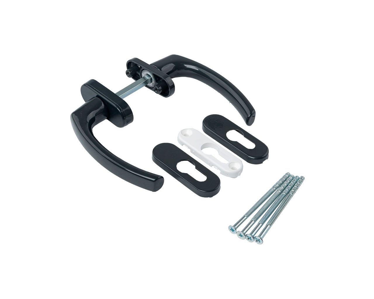 Гарнитур балконный Internika Tolstoy алюминиевый, с овальными накладками, антрацит RAL7016. Рис. 1