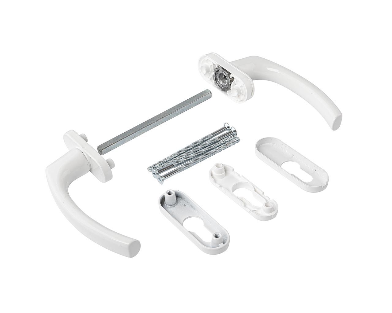 Гарнитур балконный Internika Tolstoy алюминиевый, с овальными накладками, белый RAL9016. Рис. 2