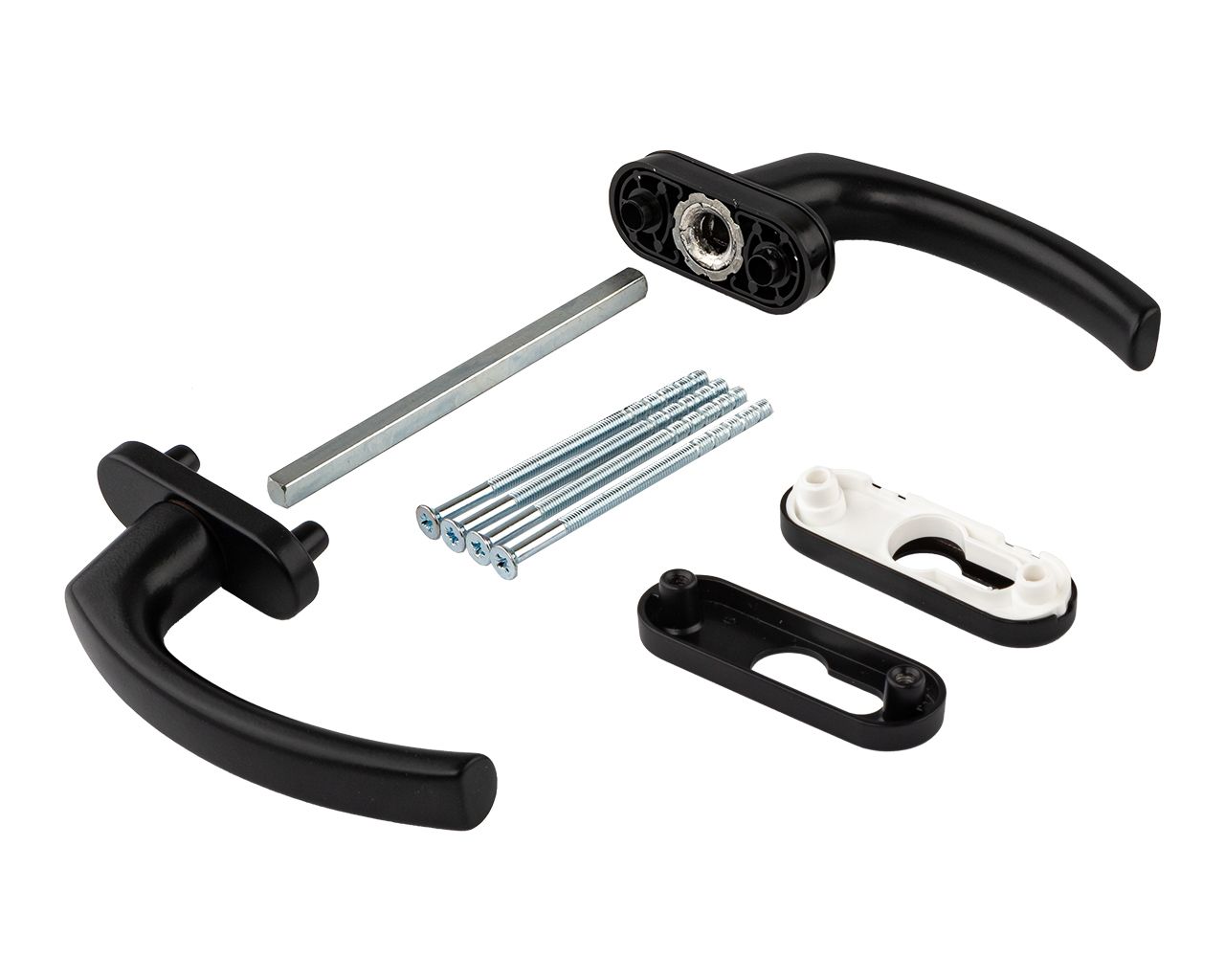 Гарнитур балконный Internika Tolstoy алюминиевый, с овальными накладками, черный матовый RAL9005. Рис. 2 Гарнитур балконный Internika Tolstoy алюминиевый, с овальными накладками, черный матовый RAL9005. Рис. 2