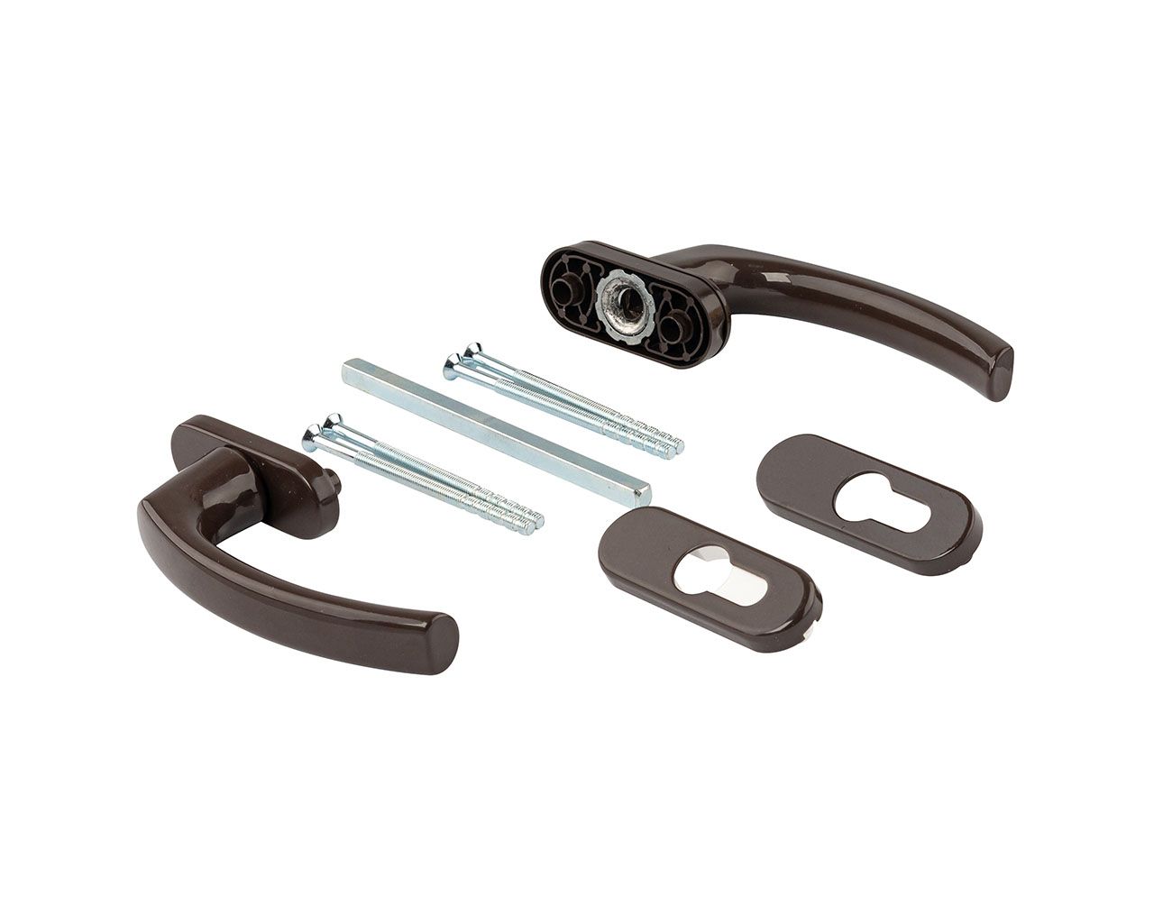 Гарнитур балконный Internika Tolstoy алюминиевый, с овальными накладками, коричневый RAL8019. Рис. 1 Гарнитур балконный Internika Tolstoy алюминиевый, с овальными накладками, коричневый RAL8019. Рис. 1