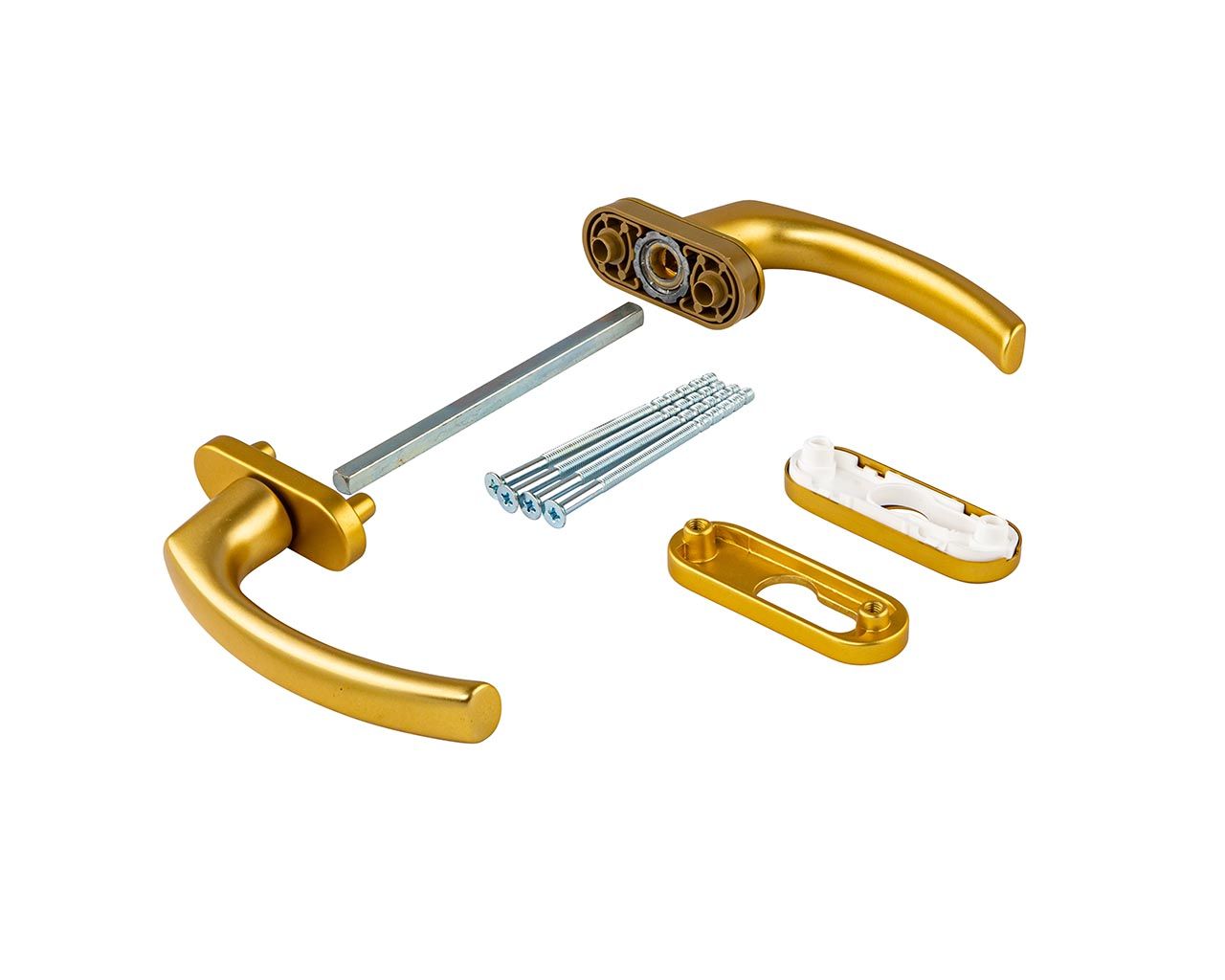 Гарнитур балконный Internika Tolstoy алюминиевый, с овальными накладками, золото F3. Рис. 2 Гарнитур балконный Internika Tolstoy алюминиевый, с овальными накладками, золото F3. Рис. 2