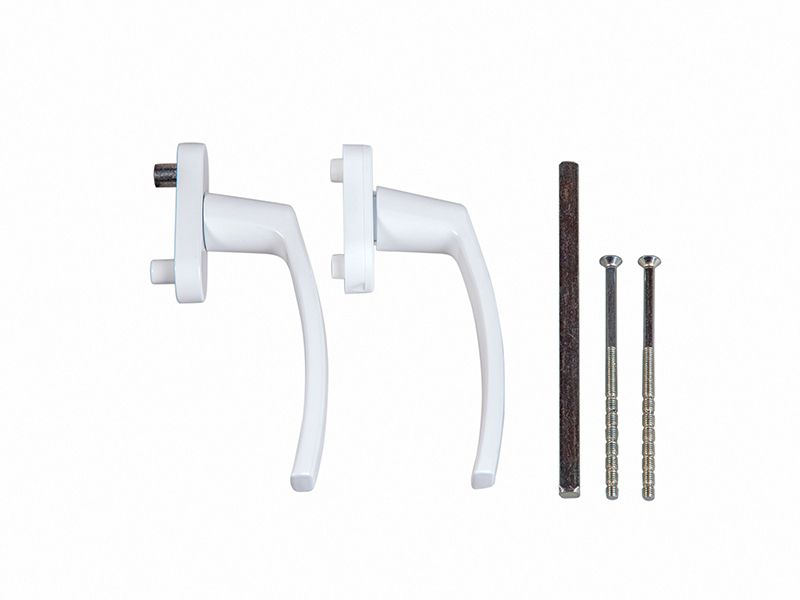 Гарнитур балконный Internika VICTORY, штифт 127мм, белый Ral 9016 без накл на цил.. Рис. 3