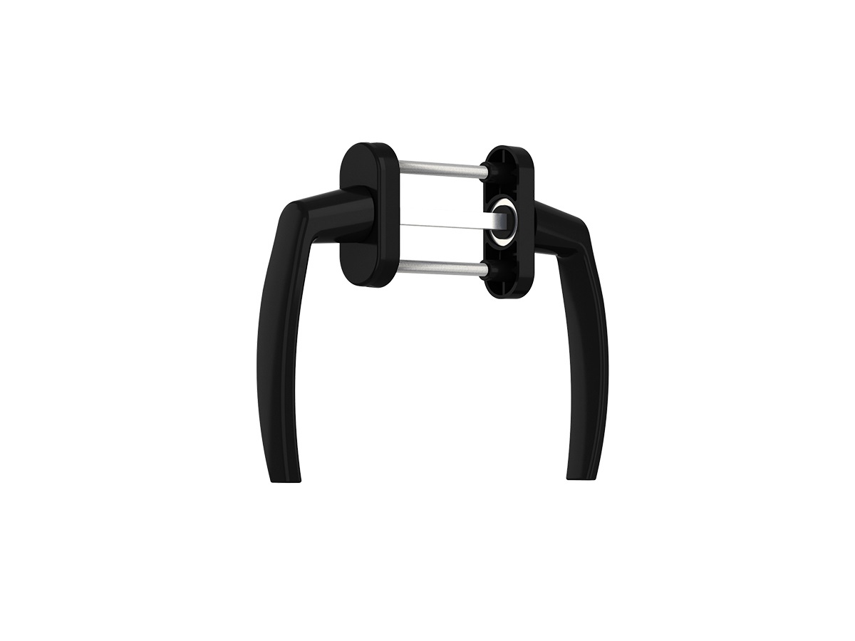 Гарнитур для балконной двери Internika VICTORY, штифт 127мм, RAL 9005M. Рис. 1