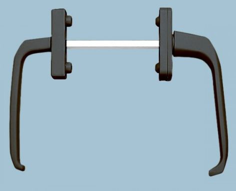 Гарнитур для балконной двери узкий алюминиевый коричневый RAL8022. Рис. 3 Гарнитур для балконной двери узкий алюминиевый коричневый RAL8022. Рис. 3