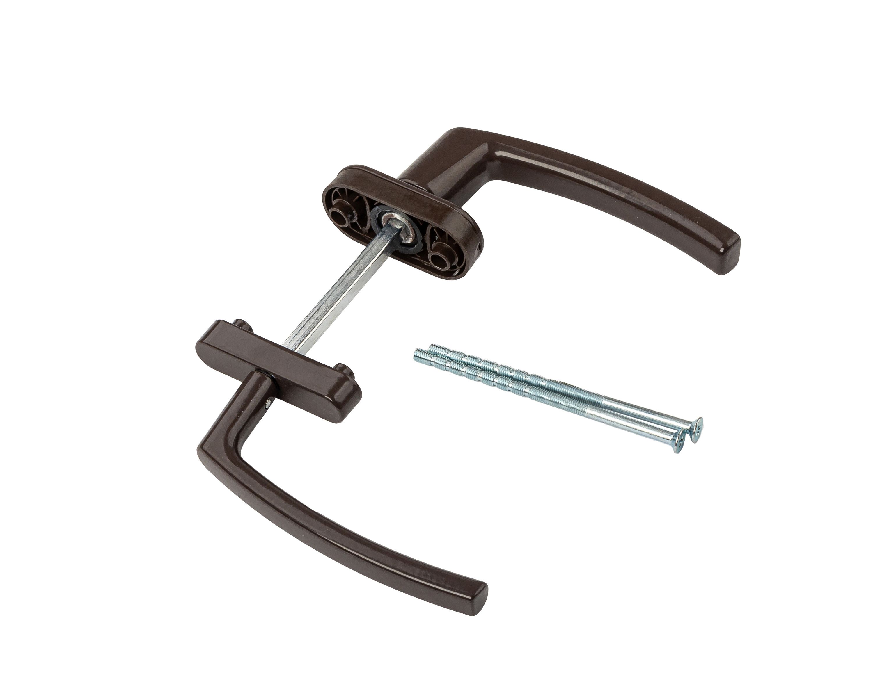 Гарнитур для балконной двери узкий алюминиевый коричневый, штифт 95 мм RAL 8019. Рис. 2 Гарнитур для балконной двери узкий алюминиевый коричневый, штифт 95 мм RAL 8019. Рис. 2