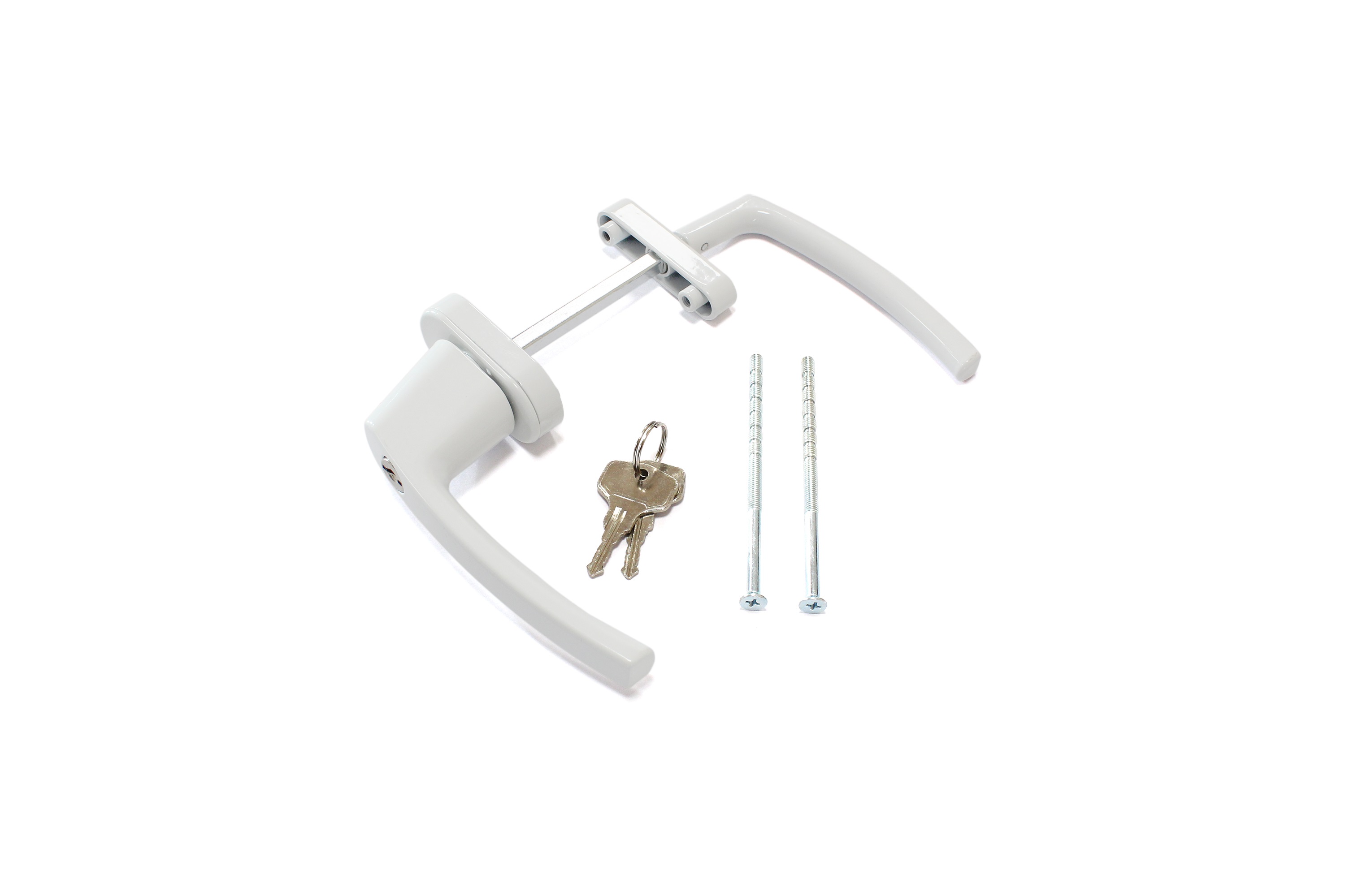 Гарнитур для балконной двери узкий алюминиевый с ключом, штифт 95 мм белый RAL9016. Рис. 3