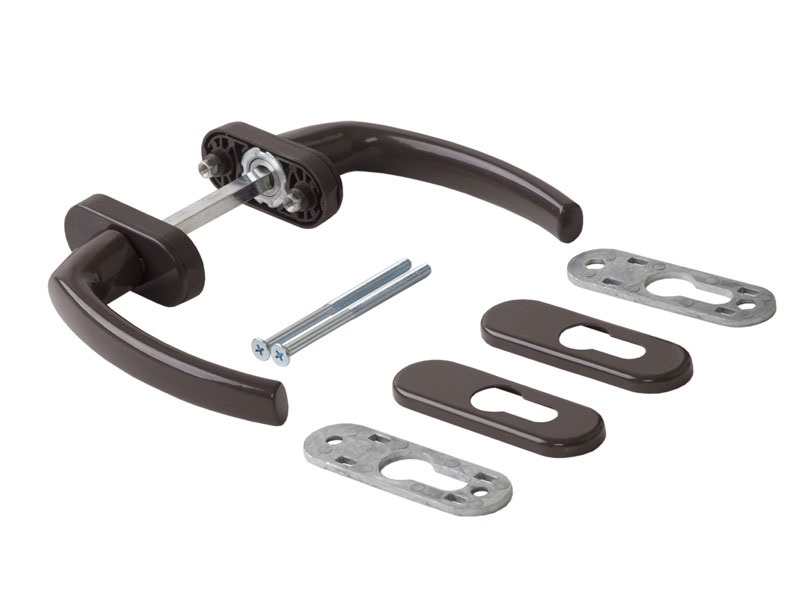 Гарнитур для балконной двери Internika FILIZ, коричневый RAL8019. Рис. 1