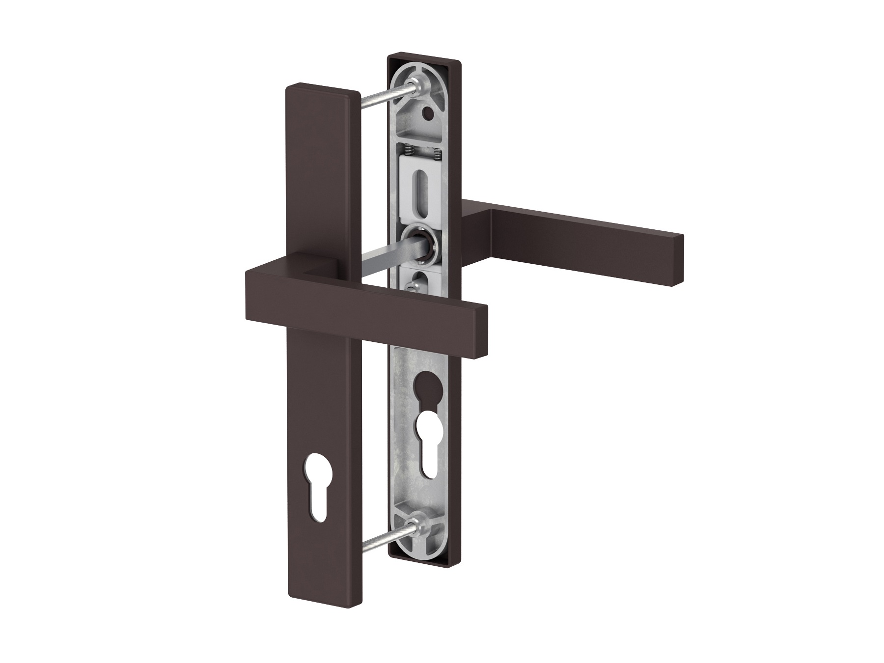 Гарнитур нажимной Dublin 37 подпружиненный 92/37 Коричневый, RAL 8019M. Рис. 1 Гарнитур нажимной Dublin 37 подпружиненный 92/37 Коричневый, RAL 8019M. Рис. 1