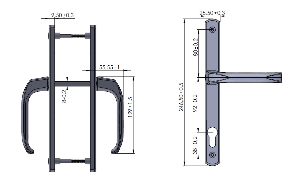 Гарнитур нажимной Elementis DENIZ, 25/92 Неокрашенный. Рис. 2
