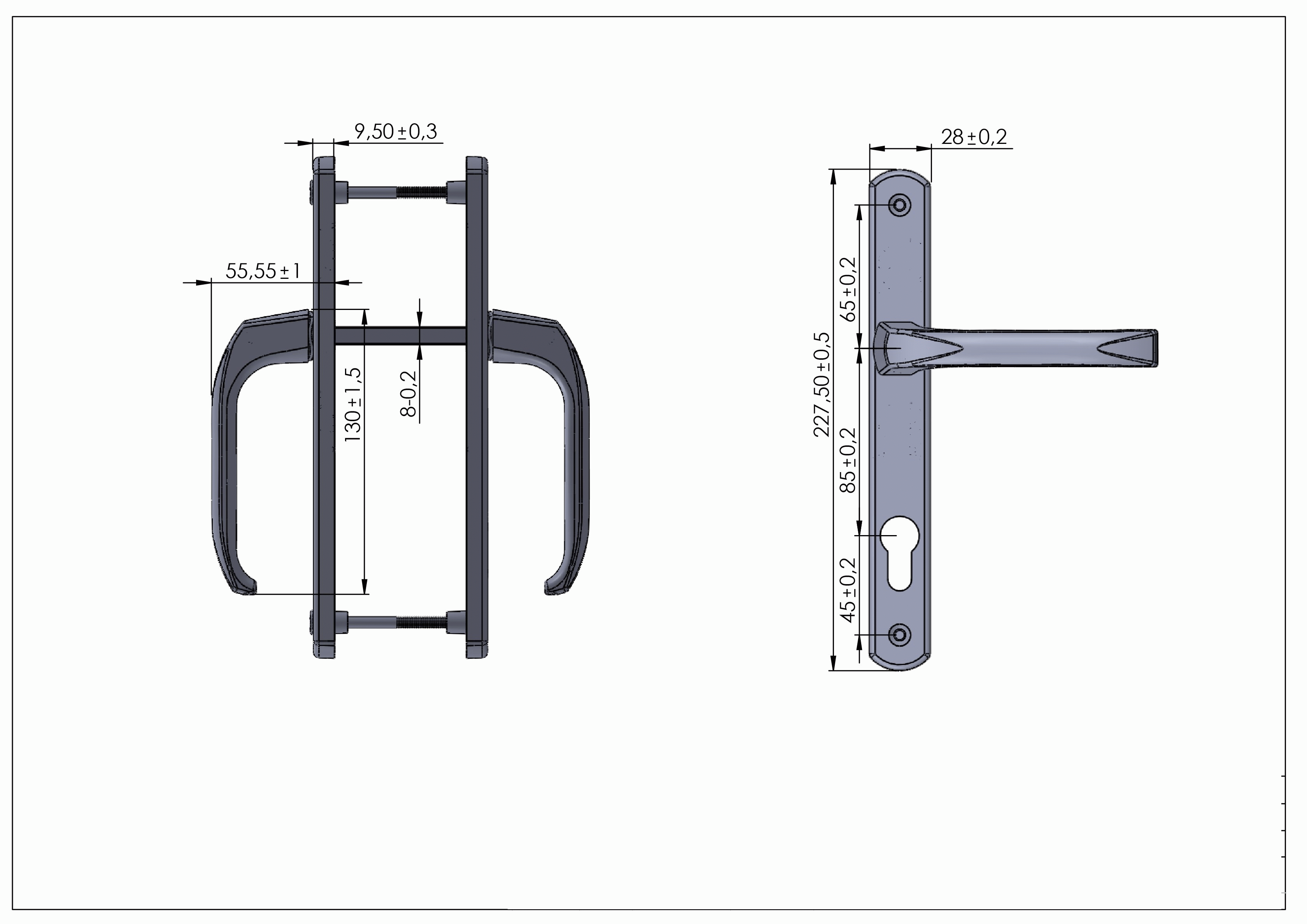 Гарнитур нажимной Elementis DENIZ подпружиненный 28/85 Коричневый RAL8019. Рис. 2
