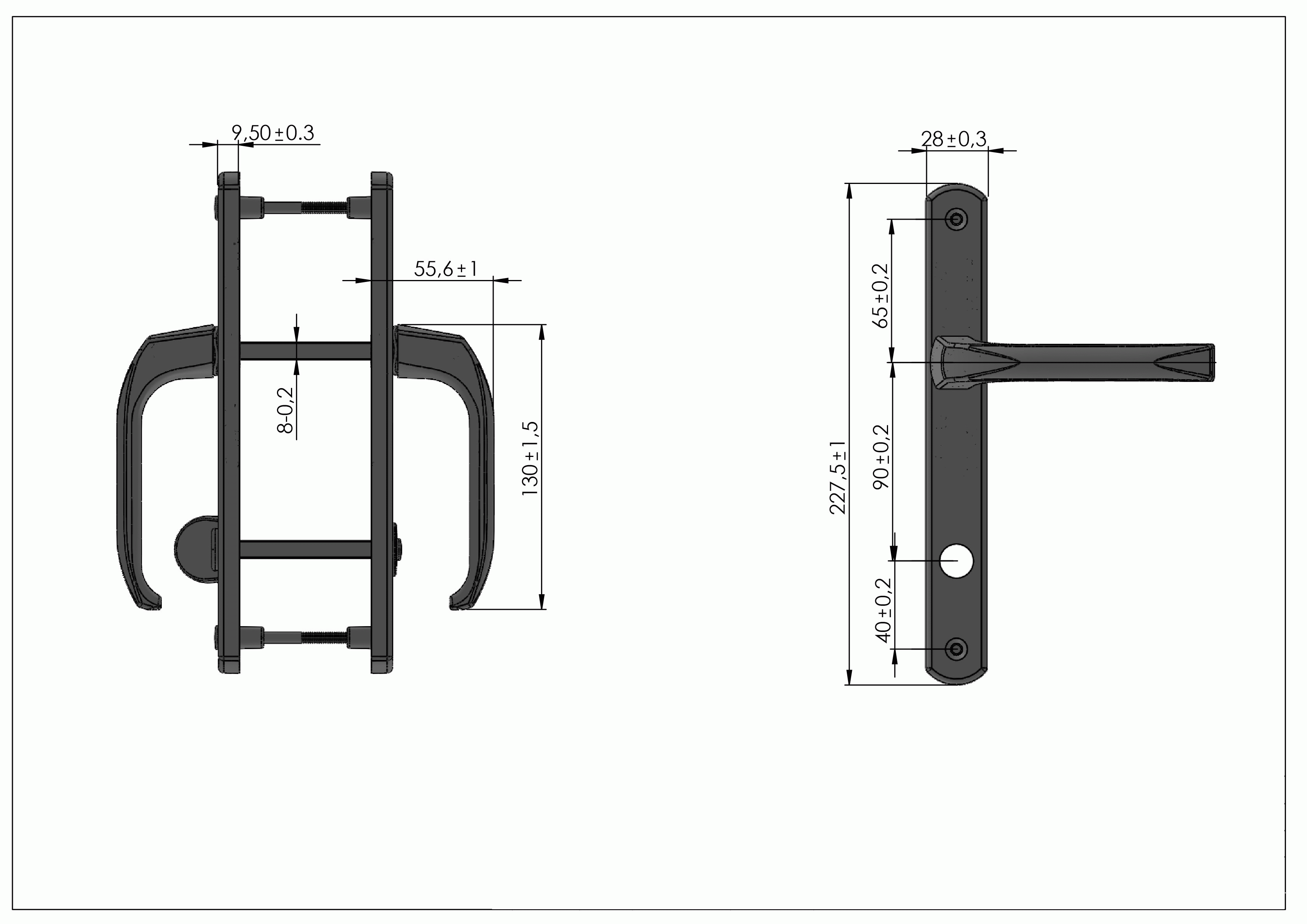 Гарнитур нажимной Elementis DENIZ подпружиненный WC 28/90 Белый RAL9016. Рис. 2