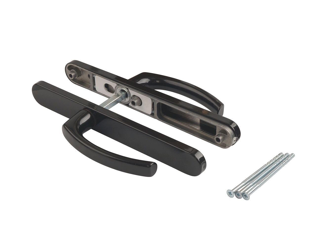 Гарнитур нажимной FKS подпружиненный, со сплошной накладкой (30мм) 67-72 мм, без отверстия под ПЦ, с закрытыми винтами , Черный. Рис. 1