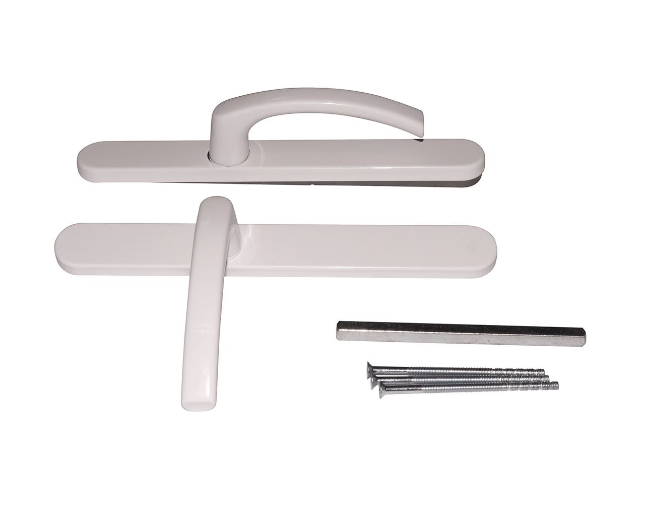 Гарнитур нажимной FKS подпружиненный, со сплошной накладкой (30мм) ,без отверстия под ПЦ, с закрытыми винтами , Белый. Рис. 2 Гарнитур нажимной FKS подпружиненный, со сплошной накладкой (30мм) ,без отверстия под ПЦ, с закрытыми винтами , Белый. Рис. 2