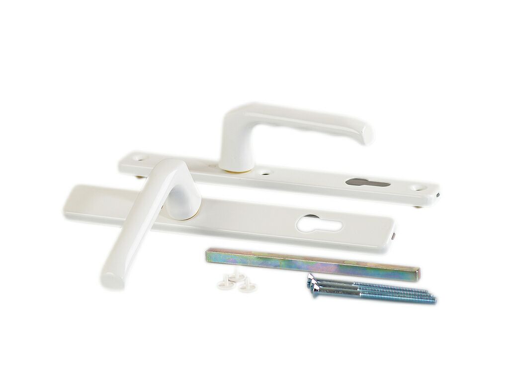 Гарнитур нажимной HOPPE London со сплошной накладкой (30 мм 67-72 мм), Белый RAL9016. Рис. 1 Гарнитур нажимной HOPPE London со сплошной накладкой (30 мм 67-72 мм), Белый RAL9016. Рис. 1