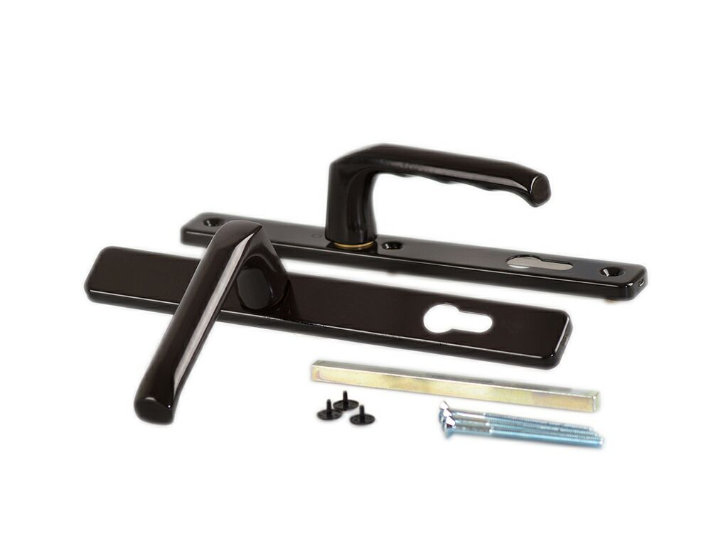 Гарнитур нажимной HOPPE London со сплошной накладкой (30 мм 57-62 мм), Коричневый. Рис. 1 Гарнитур нажимной HOPPE London со сплошной накладкой (30 мм 57-62 мм), Коричневый. Рис. 1