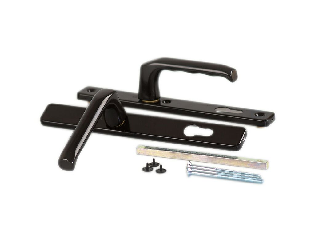 Гарнитур нажимной HOPPE London со сплошной накладкой (30 мм 67-72 мм), Коричневый. Рис. 1 Гарнитур нажимной HOPPE London со сплошной накладкой (30 мм 67-72 мм), Коричневый. Рис. 1