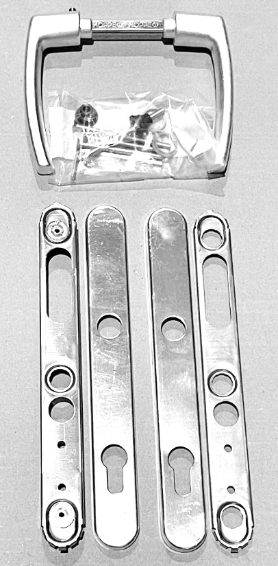 Гарнитур нажимной Roto со сплошной накладкой (92/8/30мм), Неокрашенный. Рис. 2