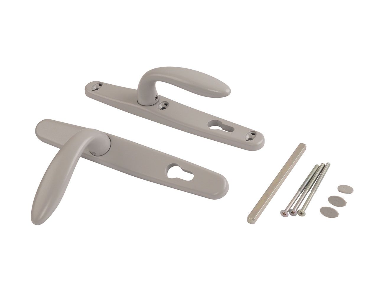 Гарнитур нажимной со сплошной накладкой Stublina, 36/92 Серебро RAL9006. Рис. 1