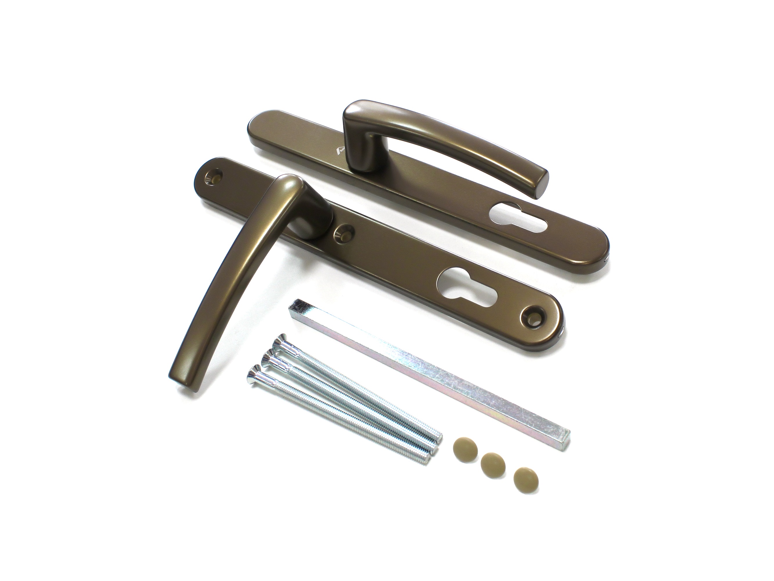 Гарнитур нажимной металлический 245/30/92/8 56-70 мм. Средняя бронза R053 (гарнитур 2 части + штифт + 2 винта). Рис. 1