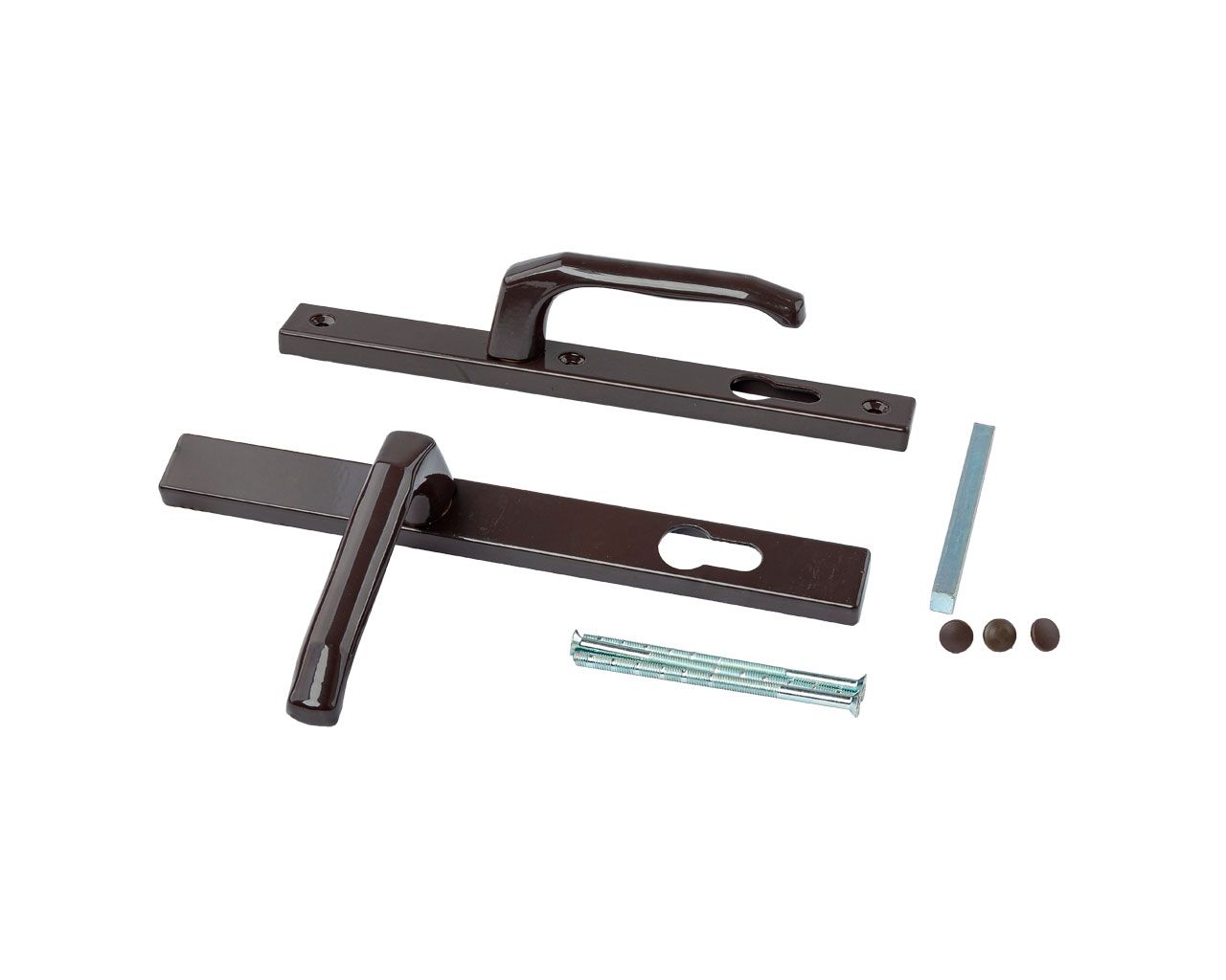 Гарнитур нажимной подпружиненный 26/92мм (3 винта) Корич. RAL8019. Рис. 2