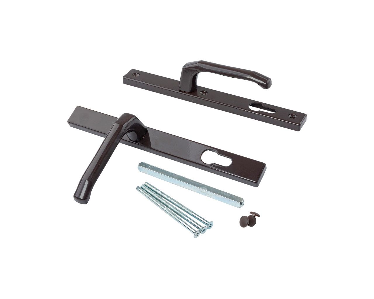 Гарнитур нажимной подпружиненный 26/92мм (3 винта) Корич. RAL8019. Рис. 1 Гарнитур нажимной подпружиненный 26/92мм (3 винта) Корич. RAL8019. Рис. 1