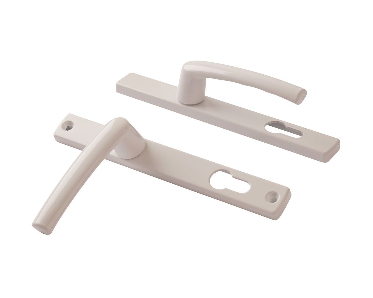 Гарнитур нажимной подпружиненный Basak с квадратной накладкой, 26/85 Белый RAL9016. Рис. 1