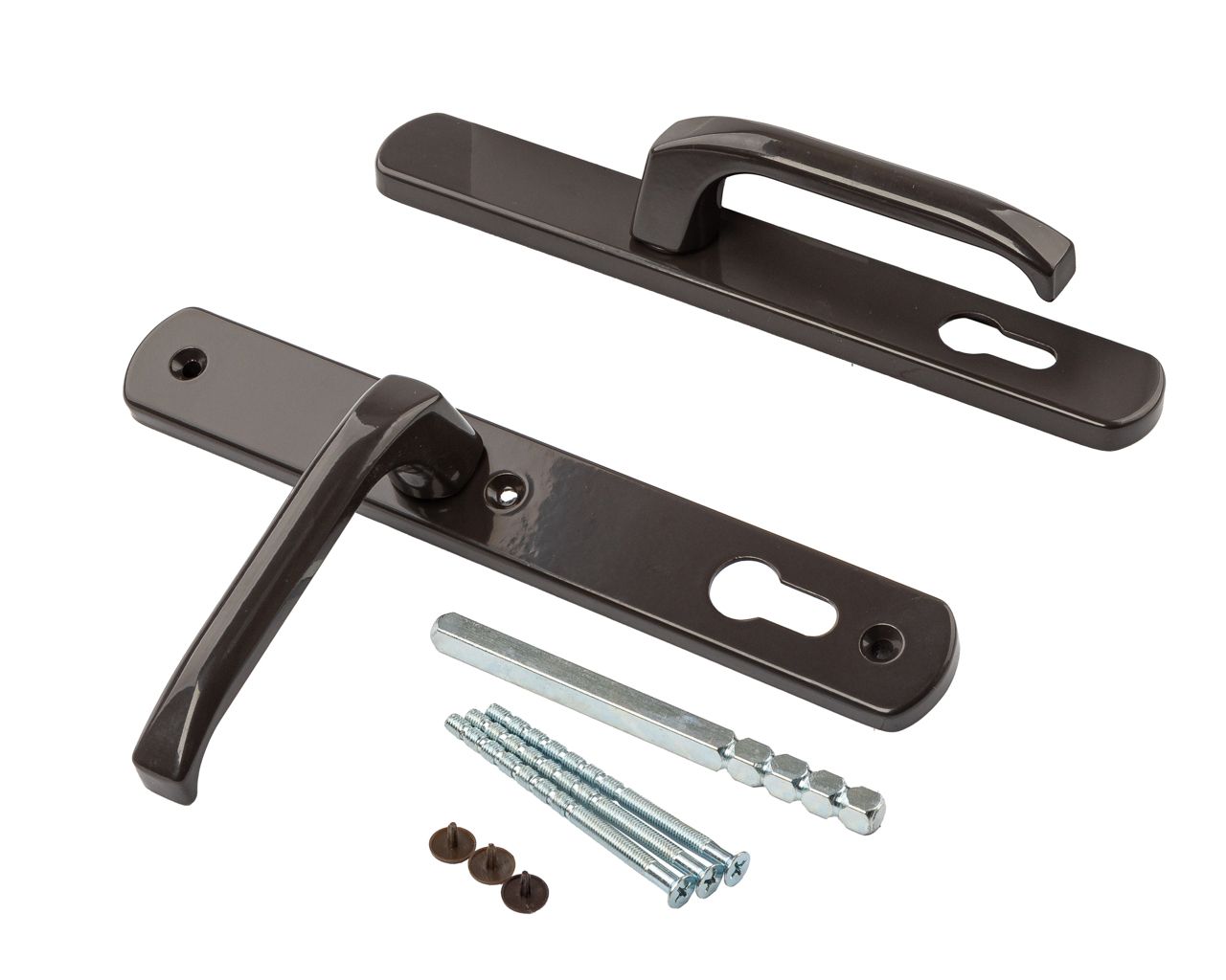 Гарнитур нажимной подпружиненный DENIZ, 35/92 коричневый RAL8019. Рис. 1