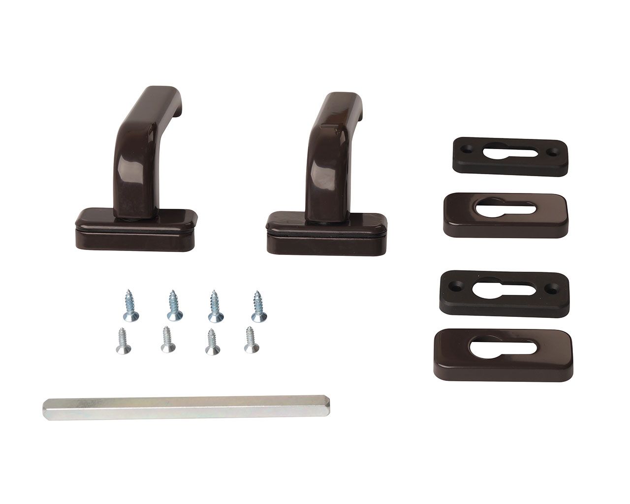 Гарнитур нажимной раздельный Elementis 31.5/PZ/8 (штифт 140мм+1пара накладок), корич. RAL8019. Рис. 2