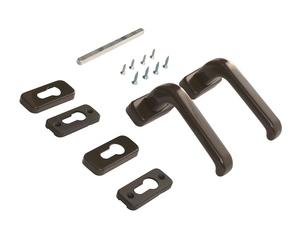 Гарнитур нажимной раздельный Elementis 31.5/PZ/8 (штифт 140мм+1пара накладок), корич. RAL8019. Рис. 1