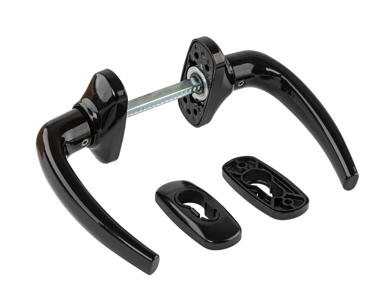 Гарнитур нажимной раздельный с подпружиниванием Garnet 32/PZ/8 штифт 140мм,  черный RAL9005. Рис. 1