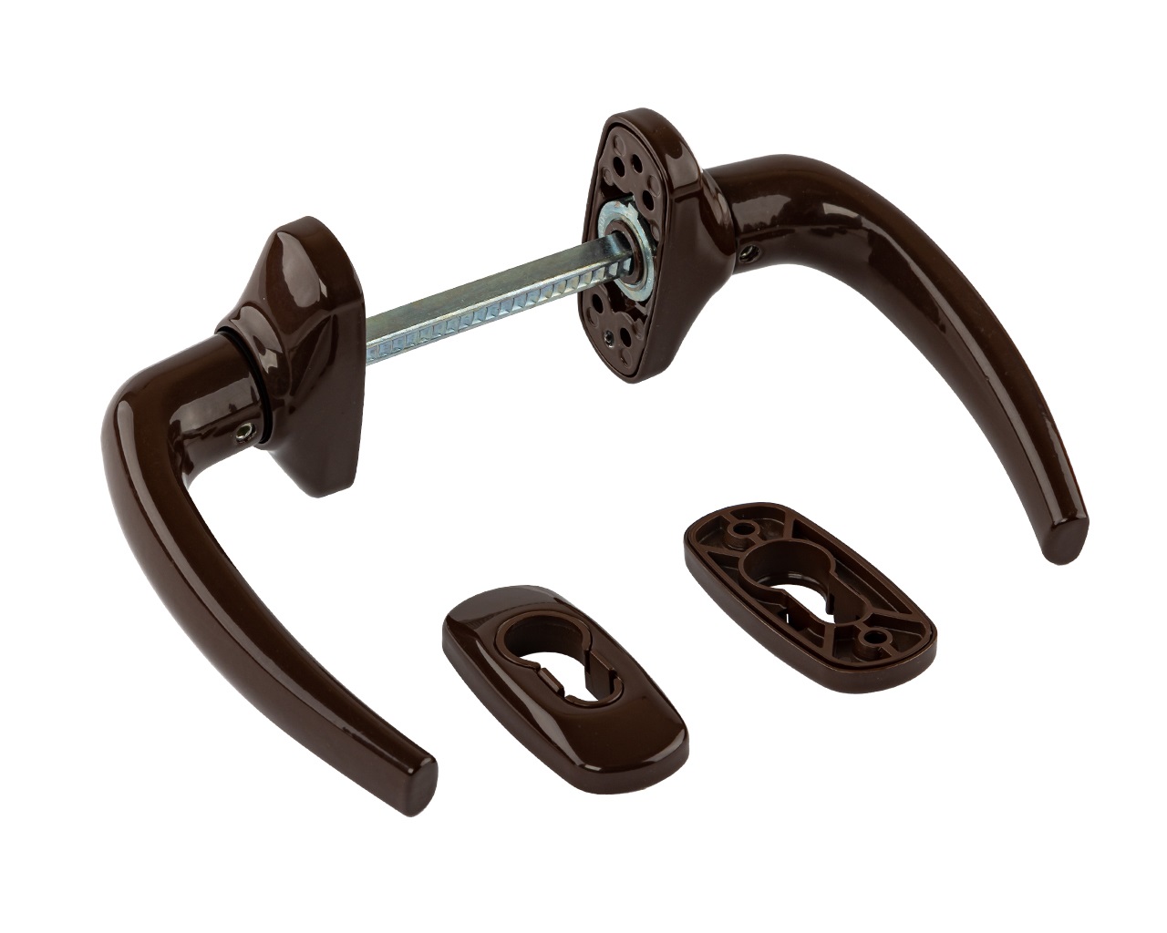 Гарнитур нажимной раздельный с подпружиниванием Garnet  32/PZ/8 штифт 140мм, коричневый RAL8017. Рис. 1