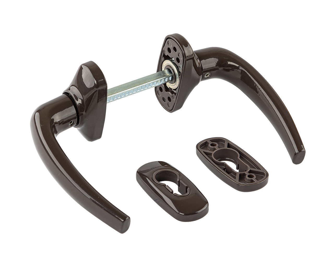 Гарнитур нажимной раздельный с подпружиниванием Garnet 32/PZ/8 штифт 140мм, коричневый RAL8019. Рис. 1