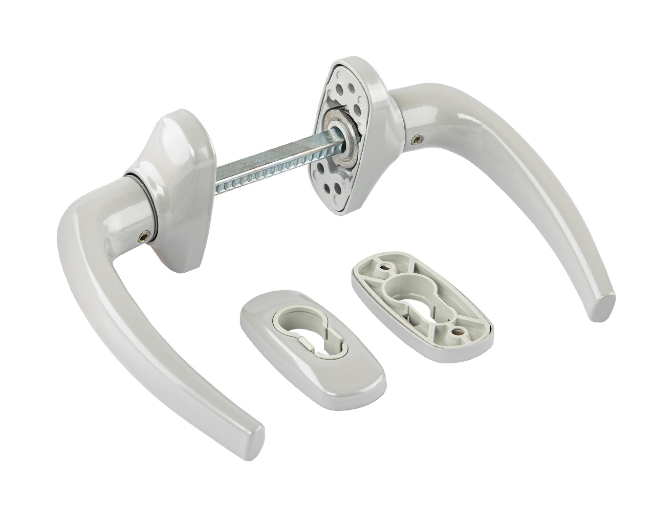 Гарнитур нажимной раздельный с подпружиниванием Garnet 32/PZ/8 штифт 140мм, серебристый RAL9006. Рис. 1