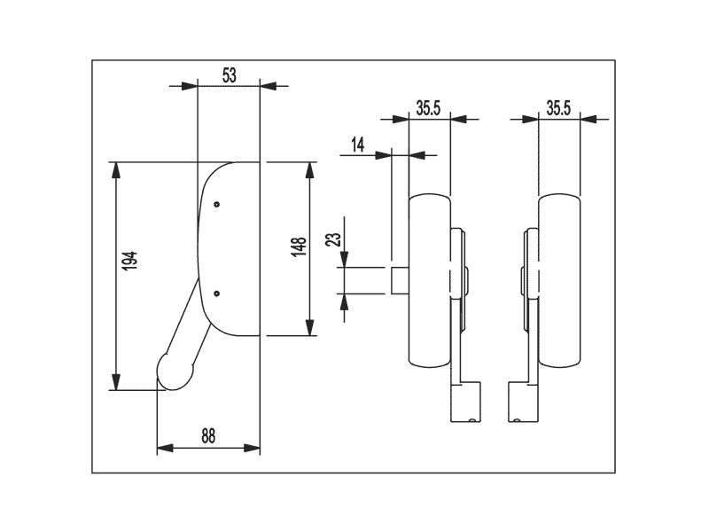 Гарнитур нажимной с декоративными накладками для активной створки антипаниковой ручки, 1 точка запирания горизонтальная (комплект деталей для установки), черн. RAL9005, 401/T. Рис. 3 Гарнитур нажимной с декоративными накладками для активной створки антипаниковой ручки, 1 точка запирания горизонтальная (комплект деталей для установки), черн. RAL9005, 401/T. Рис. 3