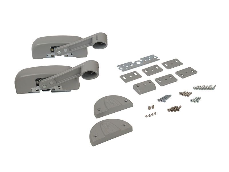 Гарнитур нажимной с декоративными накладками для антипаниковой ручки (комплект деталей для установки), 2 точки запирания вертикальные, сереб. RAL9006, 07831970N. Рис. 2