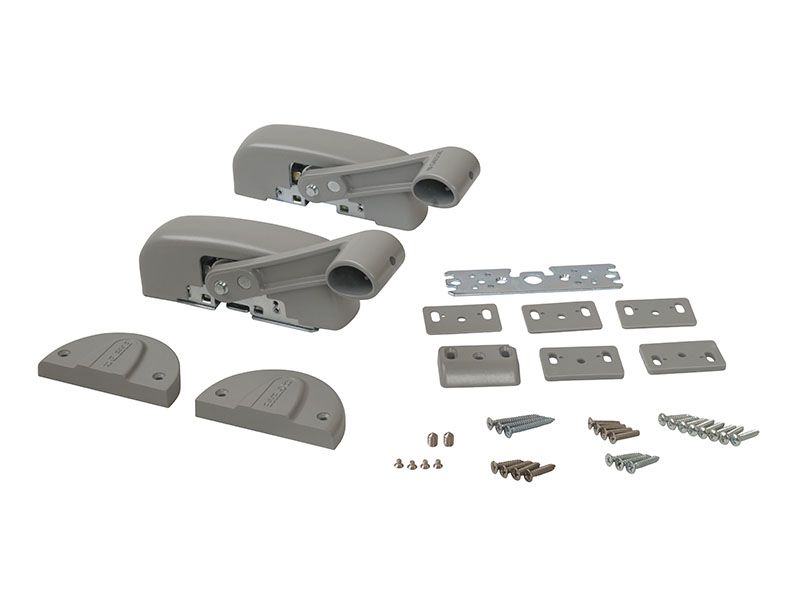 Гарнитур нажимной с декоративными накладками для антипаниковой ручки (комплект деталей для установки), 2 точки запирания вертикальные, сереб. RAL9006, 07831970N. Рис. 1