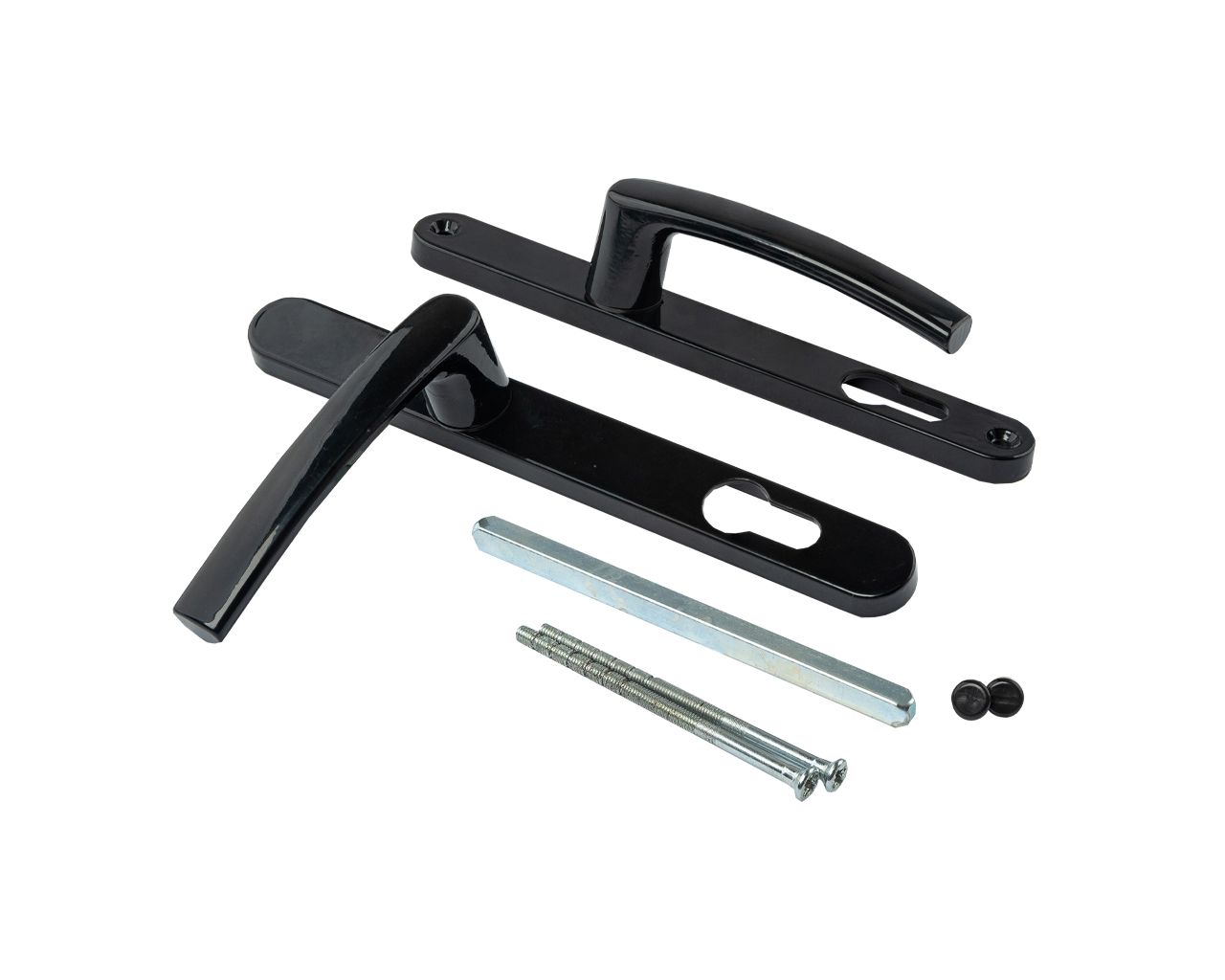 Гарнитур нажимной с подпружиниванием Mezut 25/85 (2 винта) черный RAL9005. Рис. 1