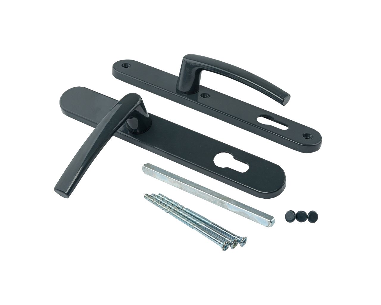 Гарнитур нажимной с подпружиниванием Mezut 35/92 (3 винта) антрацит RAL7016. Рис. 1