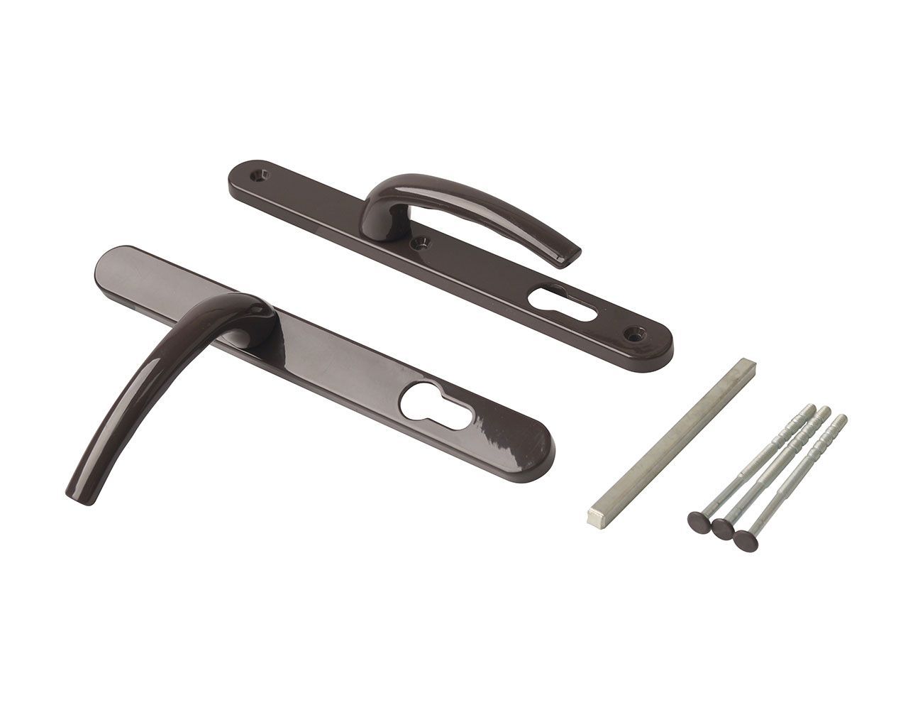 Гарнитур нажимной с подпружиниванием Star 28/92 (3 винта) Коричневый RAL8019. Рис. 1