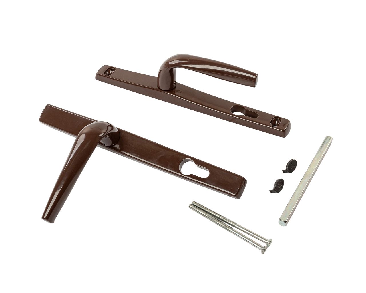 Гарнитур нажимной со сплошной накладкой Stublina 25/92/8, Коричневый RAL8017. Рис. 1