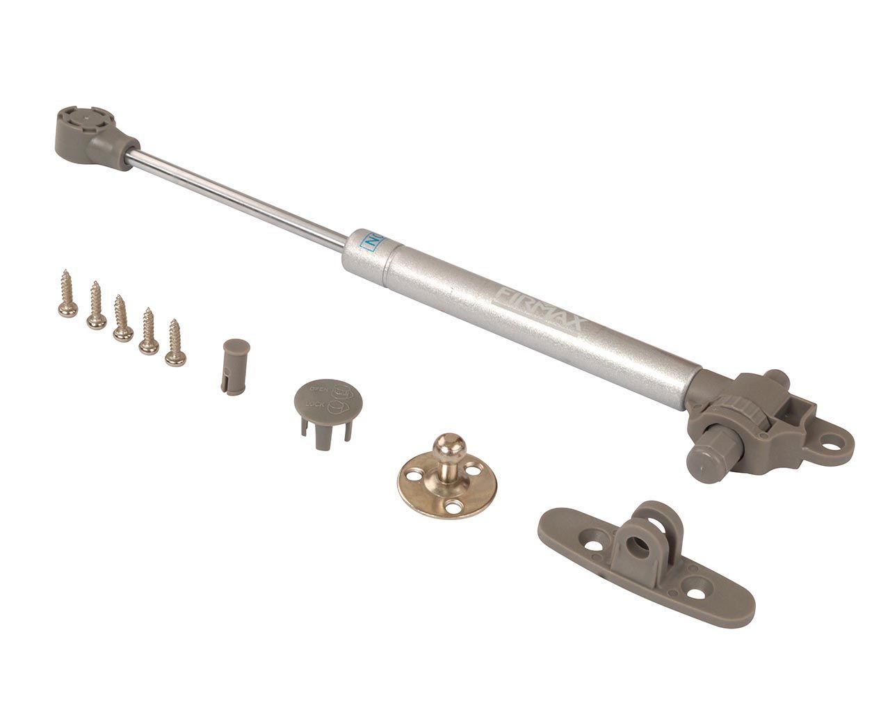 Газовый подъемник мебельный с доводчиком Firmax 80N 2,8-3,2кг (комплект из 4 частей + саморезы). Рис. 3