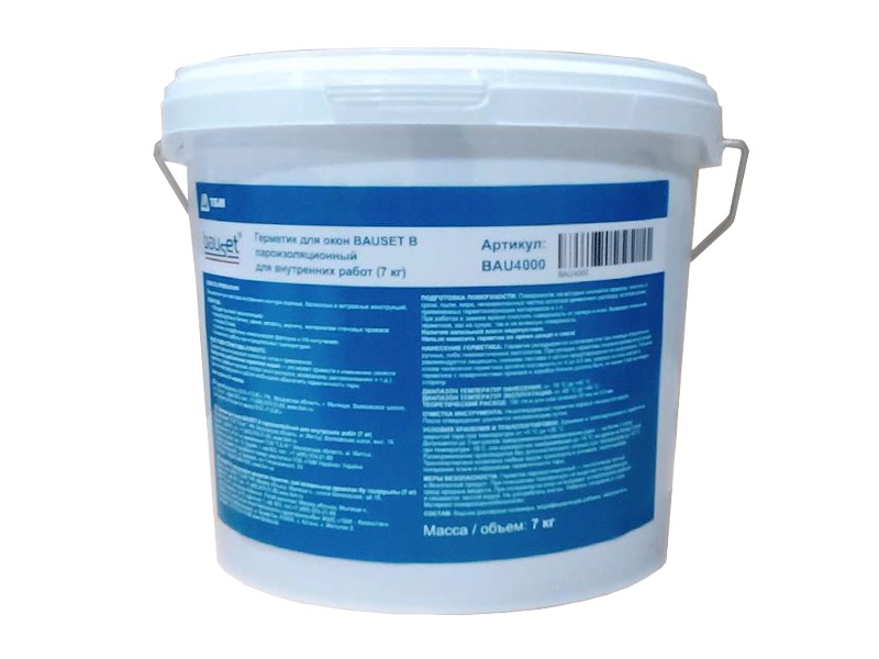 Герметик для окон BAUSET B пароизоляционный для внутренних работ (7кг). Рис. 1