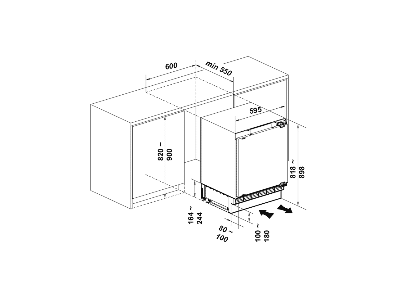 Холодильник встраиваемый RBI 102 DF. Рис. 2 Холодильник встраиваемый RBI 102 DF. Рис. 2