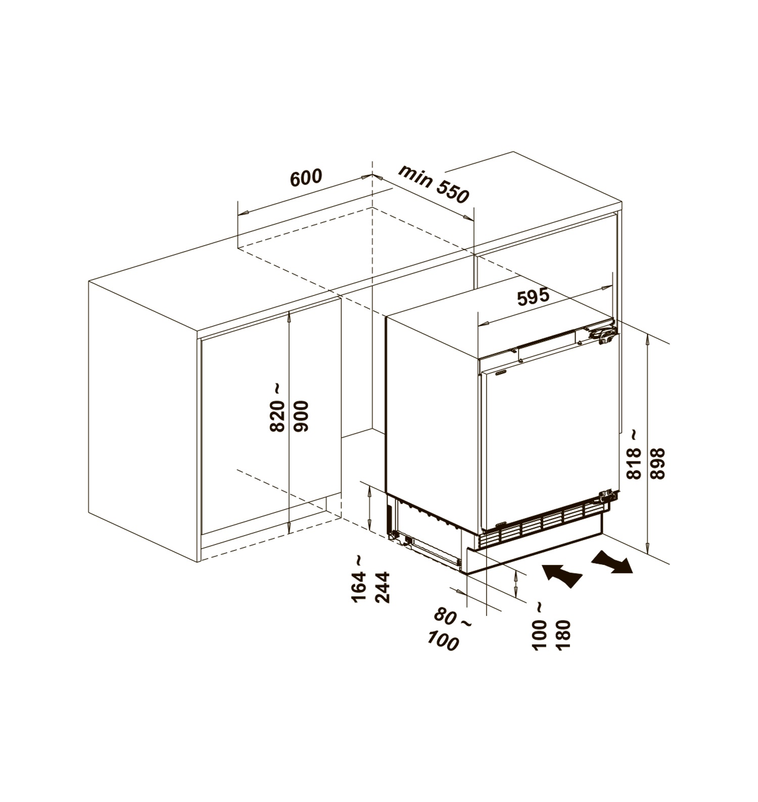Холодильник встраиваемый RBI 103 DF. Рис. 2