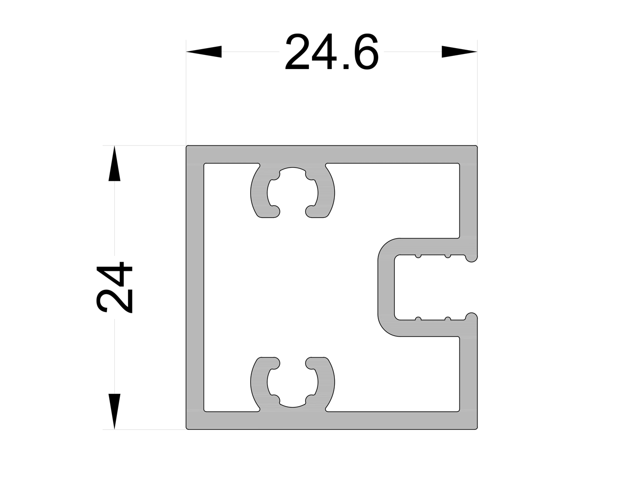 Импост антимоскитной створки 24*24.6 6м неокрашенная