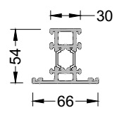 Импост оконно-дверной ALUMARK 66/30 мм 6м Неокрашенный. Рис. 1