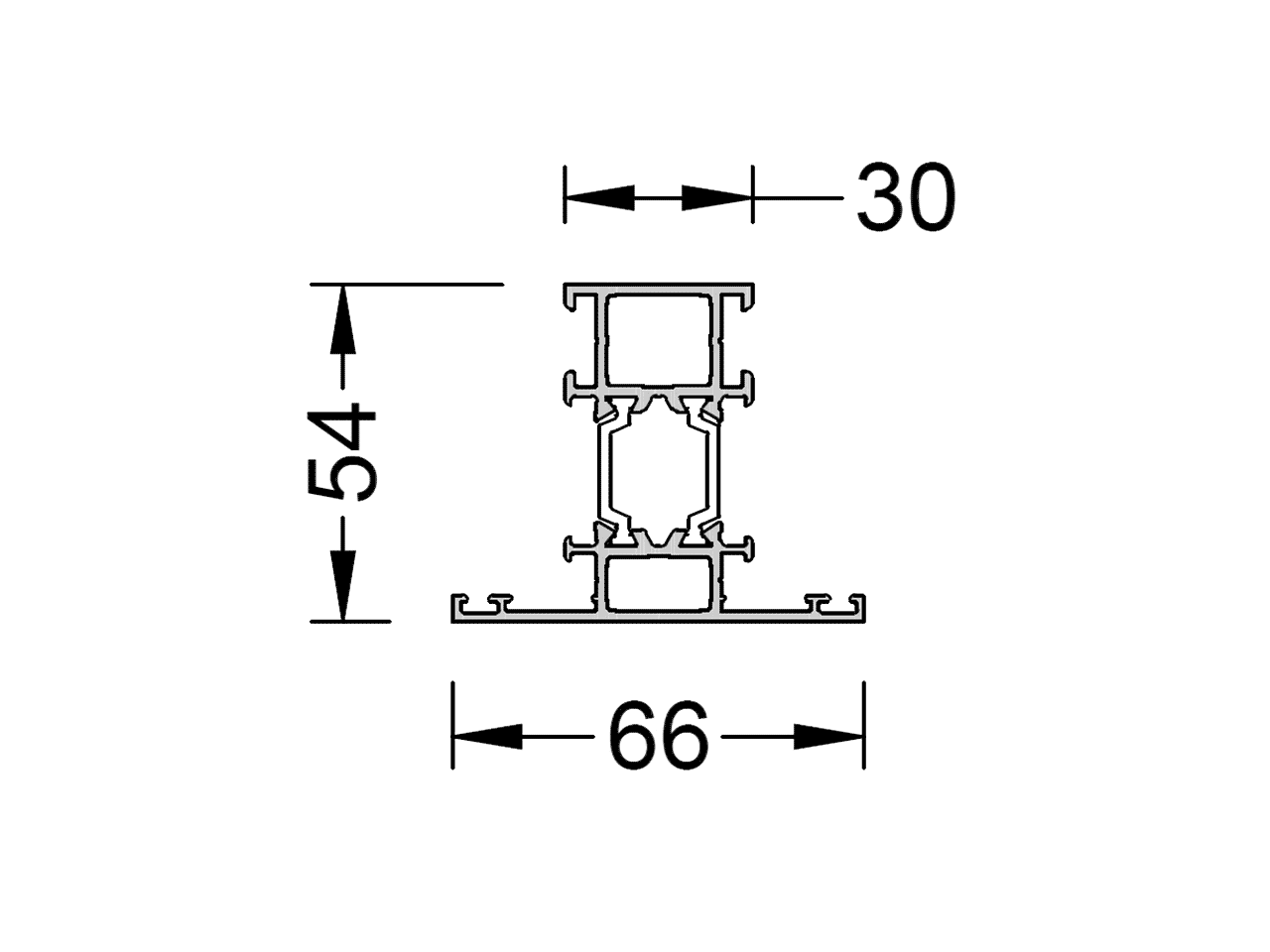 Импост оконно-дверной ALUMARK 66/30 мм Белый RAL9016. Рис. 1 Импост оконно-дверной ALUMARK 66/30 мм Белый RAL9016. Рис. 1