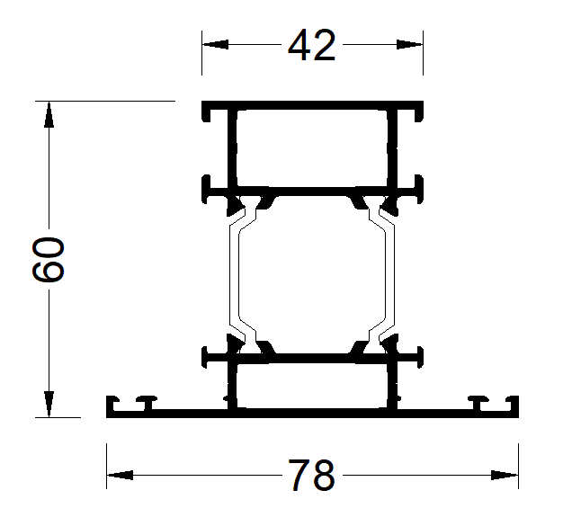 Импост оконно-дверной ALUMARK 78/42 мм 6м Неокрашенный