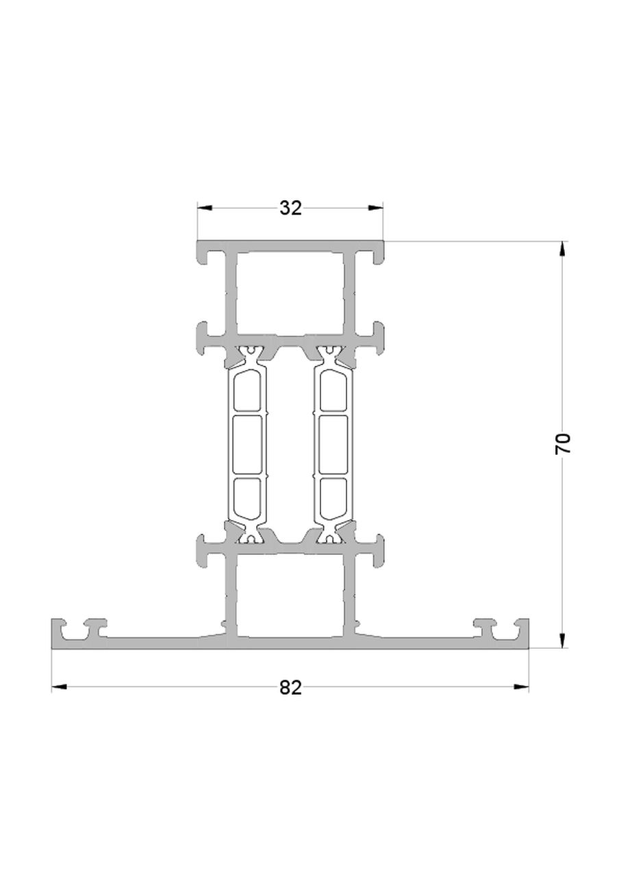 Импост оконно-дверной ALUMARK 82 /32 мм 6м Белый RAL9016. Рис. 2