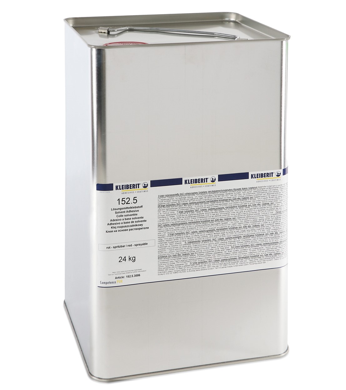 Клей контактный Kleiberit 152.5, постформинг, без толуола, алюм. канистра 24 кг, красный. Рис. 1 Клей контактный Kleiberit 152.5, постформинг, без толуола, алюм. канистра 24 кг, красный. Рис. 1
